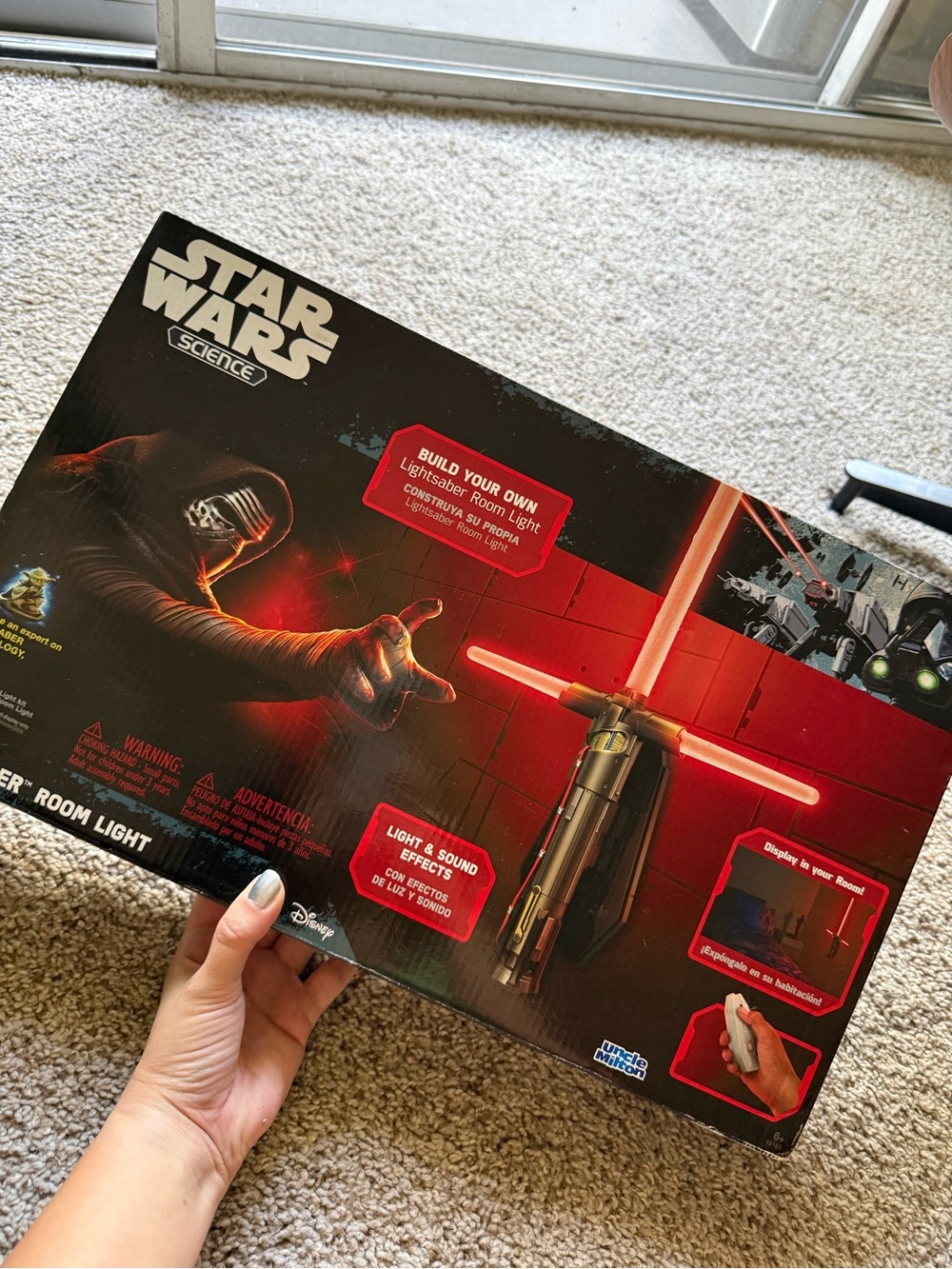 Uncle Milton Star Wars Science Kylo Ren Lightsaber Room Light Kidcore Wall Light